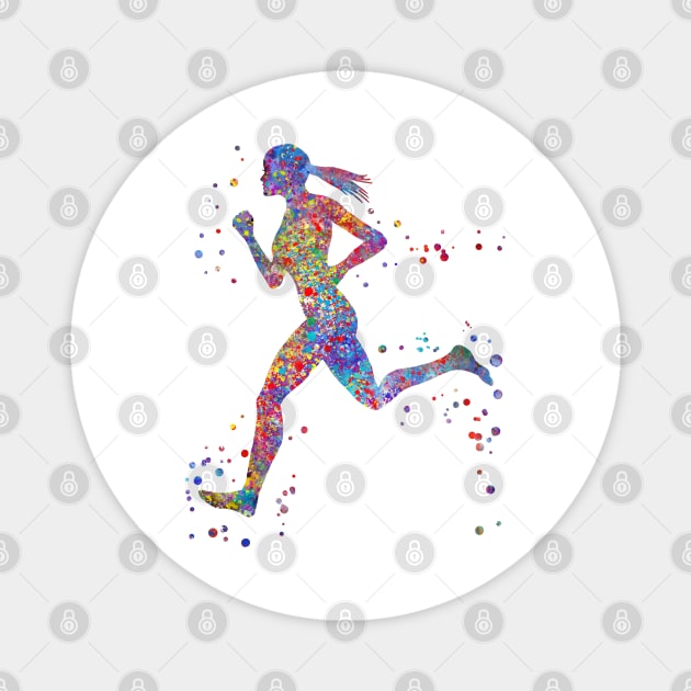 Running woman Magnet by RosaliArt